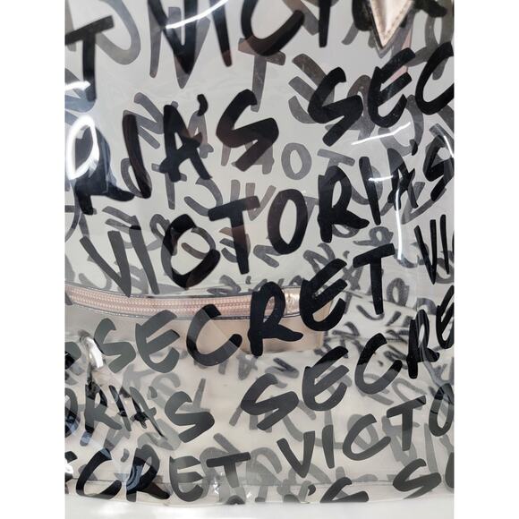 Victoria secret tote bag with clear see through black and rose gold handles NWT - Picture 7 of 9